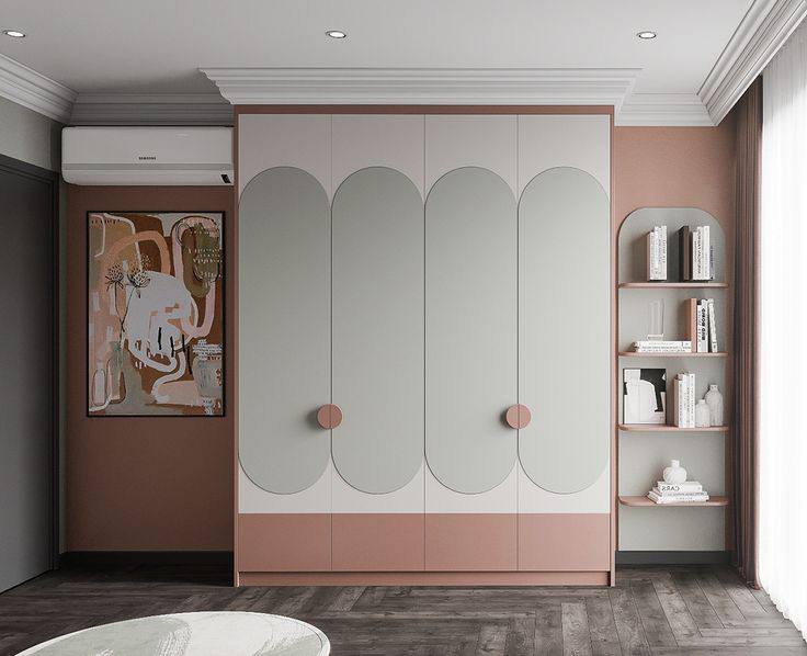 Unique art in pink wardrobe