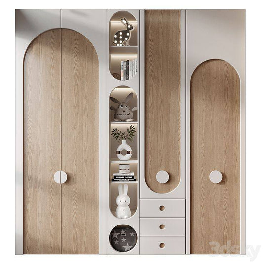 Flowing Wooden Texture Wardrobe